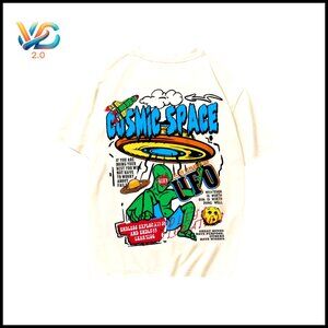 Men's Oversized Graphic Tee Y2K Alien Vintage Streetwear Soft Stretch